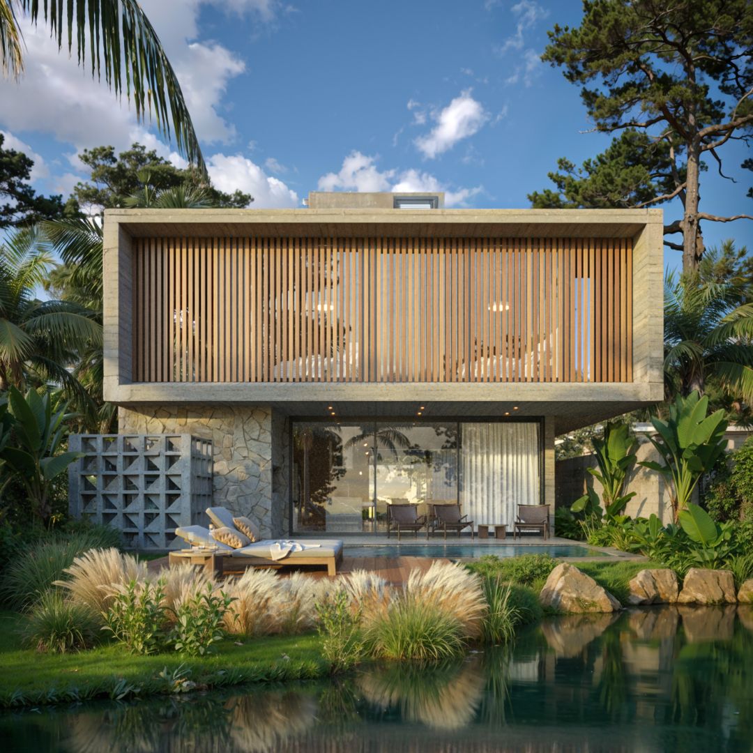 Projeto residencial renderizado