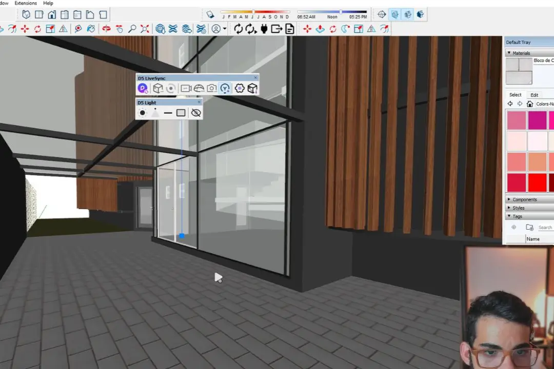Render noturno com iluminação de fachada no D5 Render