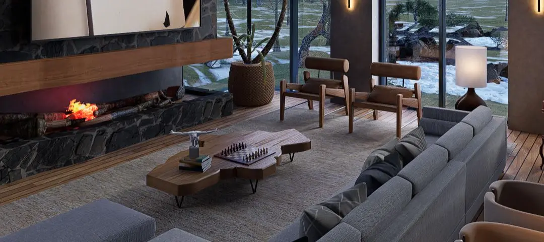 Mesmo ambiente renderizado no D5 Render, com luz, materiais e atmosfera