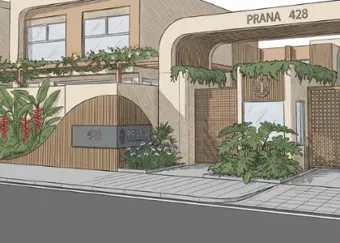 Modelagem em SketchUp da entrada do Prana 428